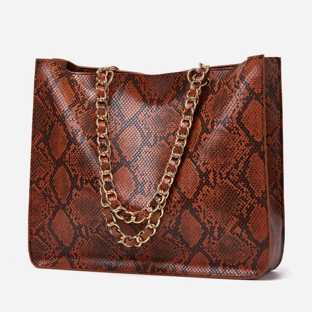 Simple fashion snake print shoulder bag