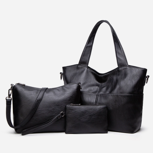 Soft leather three-piece mother and child package