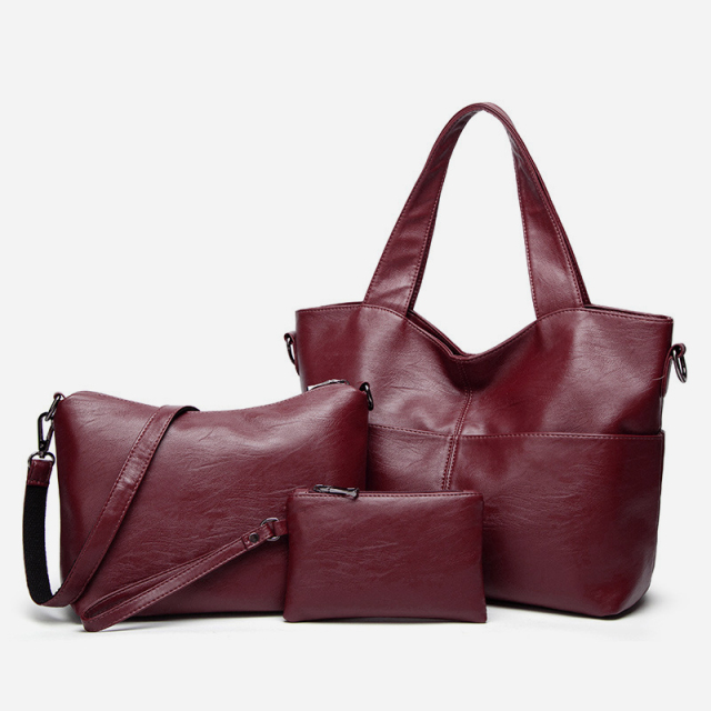 Soft leather three-piece mother and child package
