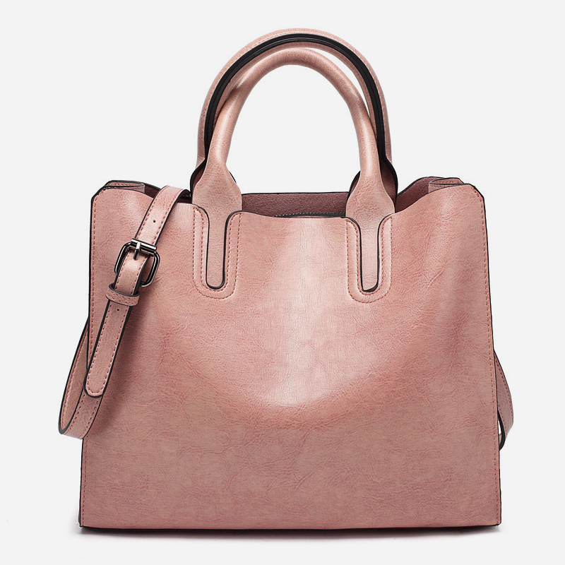 Vintage oil wax leather tote bag