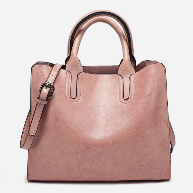 Vintage oil wax leather tote bag