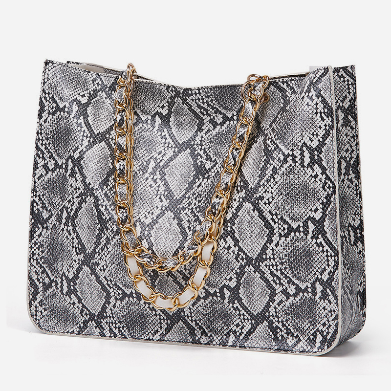 Simple fashion snake print shoulder bag