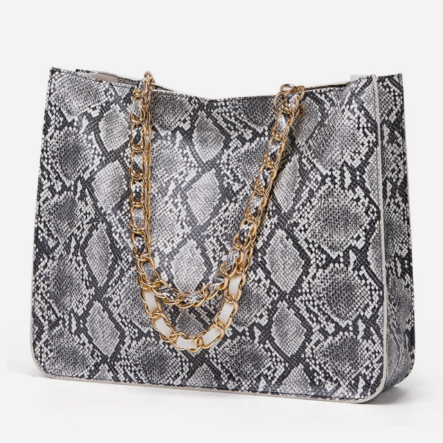 Simple fashion snake print shoulder bag