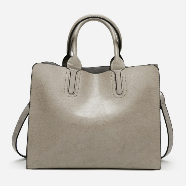 Vintage oil wax leather tote bag