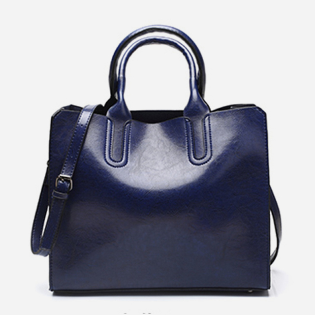Vintage oil wax leather tote bag
