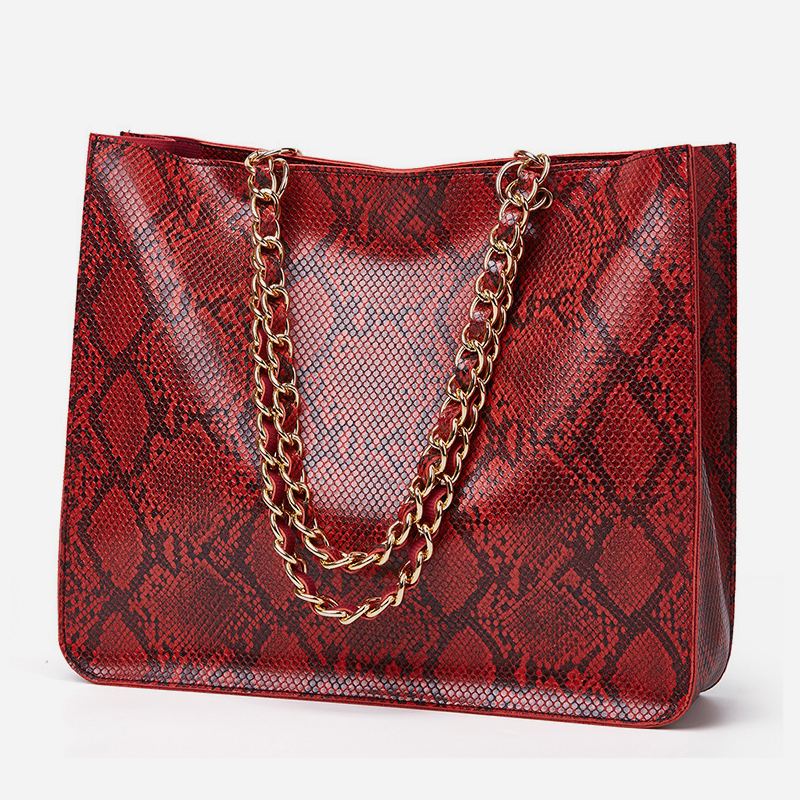 Simple fashion snake print shoulder bag