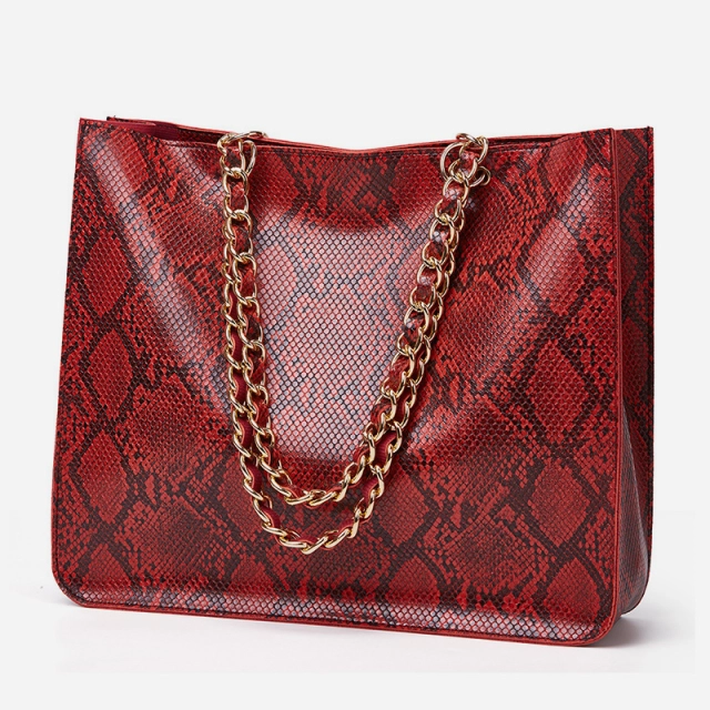 Simple fashion snake print shoulder bag