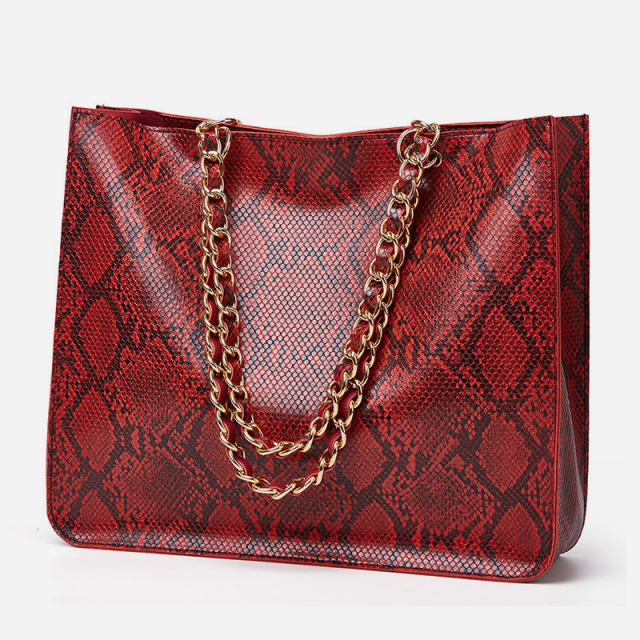 Simple fashion snake print shoulder bag