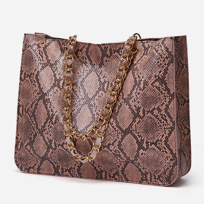 Simple fashion snake print shoulder bag