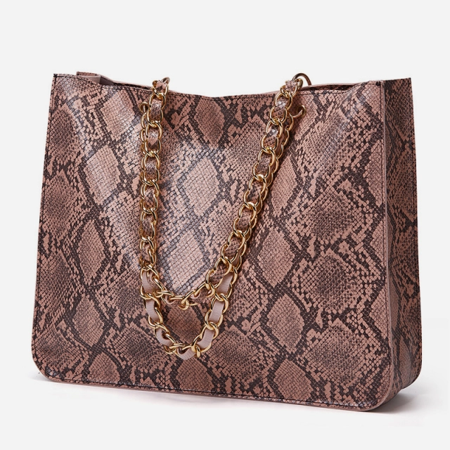Simple fashion snake print shoulder bag