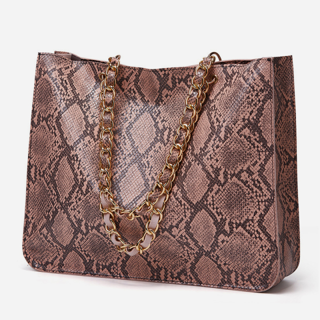 Simple fashion snake print shoulder bag