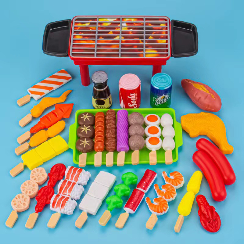 Children's play house barbecue toys bbq barbecue set kitchen barbecue kebabs simulation food barbecue skewers