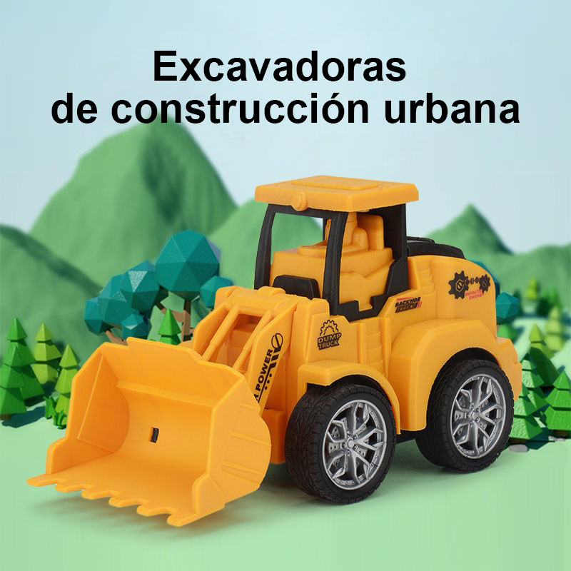 Children press back toy car construction car excavator baby toy car baby puzzle small car