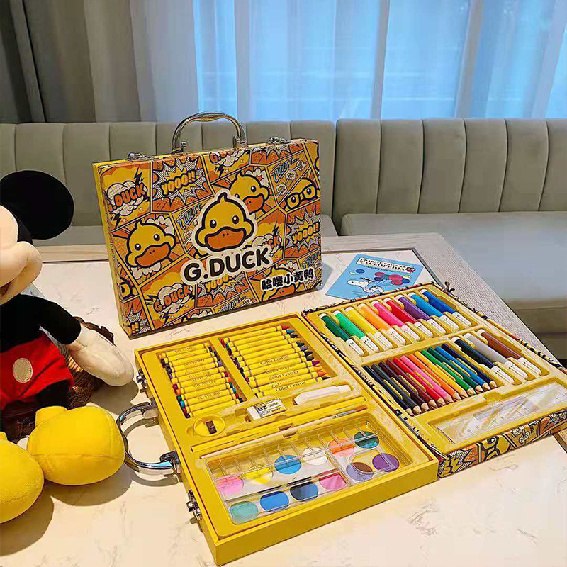 G.DUCK 67-piece paintbrush gift set Diy doodle stationery children's watercolor pencil crayons art supplies