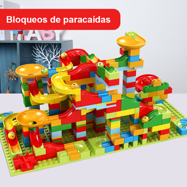 Compatible Lego blocks rolling beads assembled particles 3-6 years old boys and girls slide building blocks children's educational toys