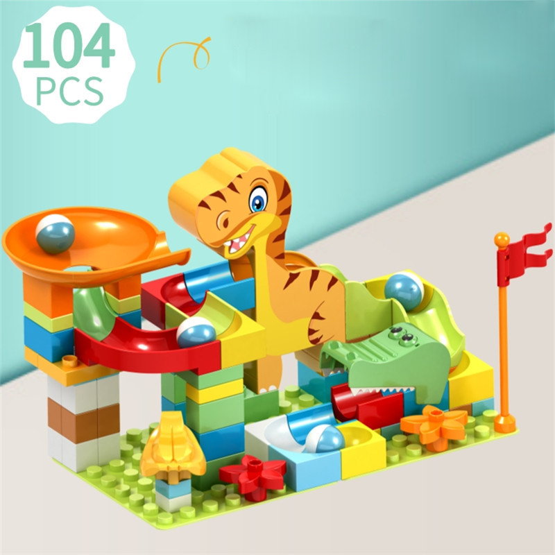 Compatible Lego blocks rolling beads assembled particles 3-6 years old boys and girls slide building blocks children's educational toys