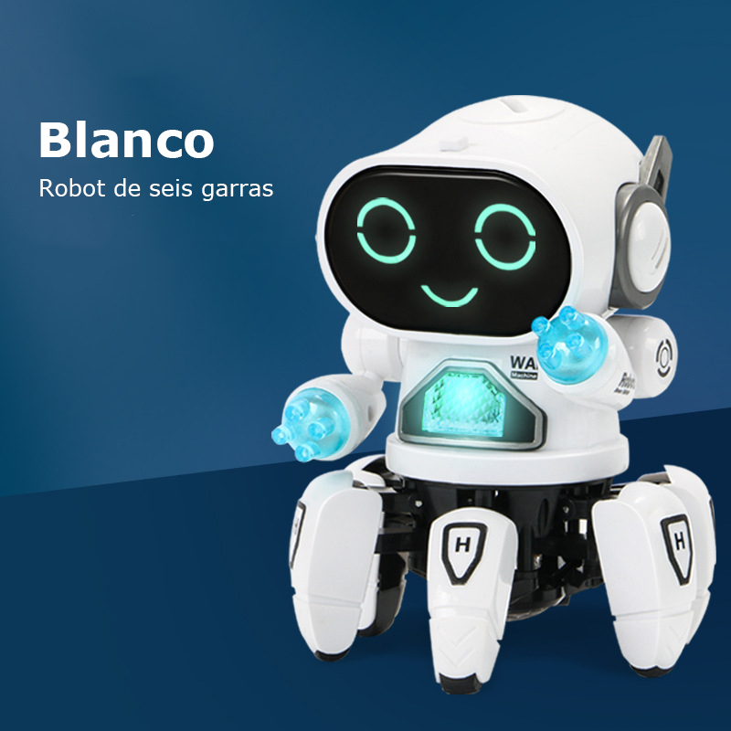 Dancing electric six-clawed fish steel robot lights music children boys stall hot toys