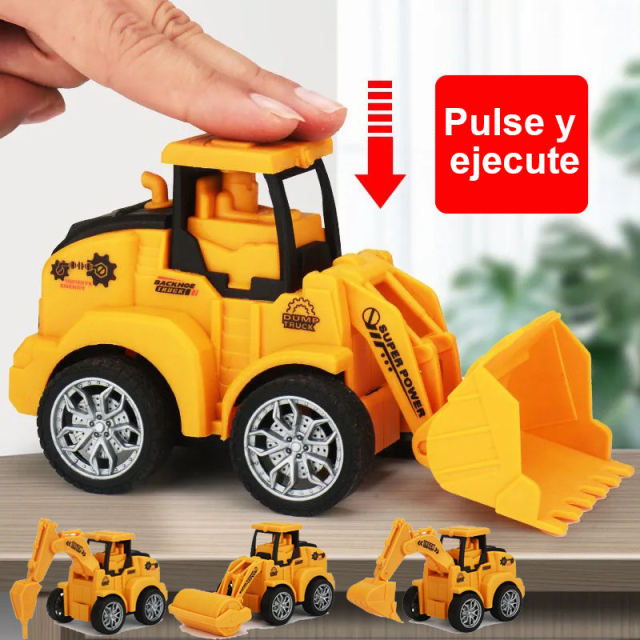 Children press back toy car construction car excavator baby toy car baby puzzle small car