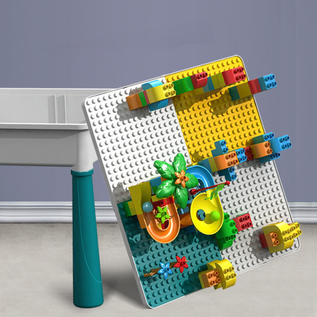 Compatible children's large particle building block table assembled toys - years old boys and girls baby puzzle game table