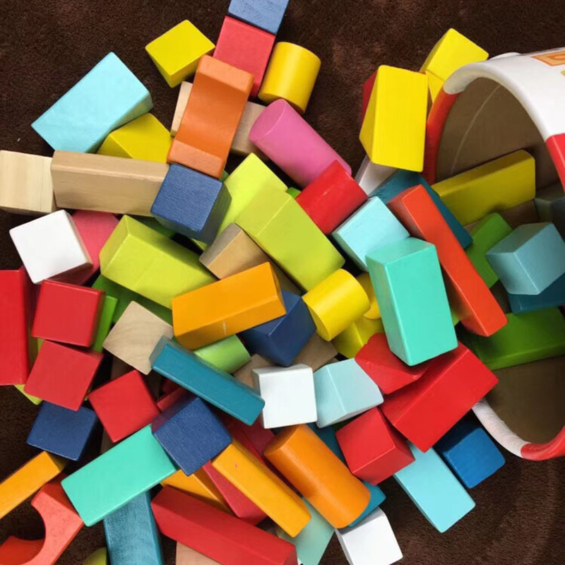 Wooden children's building blocks wooden particles assembled boys baby toys educational early education intelligence kindergarten gift