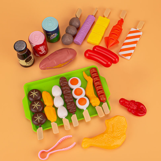 Children's play house barbecue toys bbq barbecue set kitchen barbecue kebabs simulation food barbecue skewers