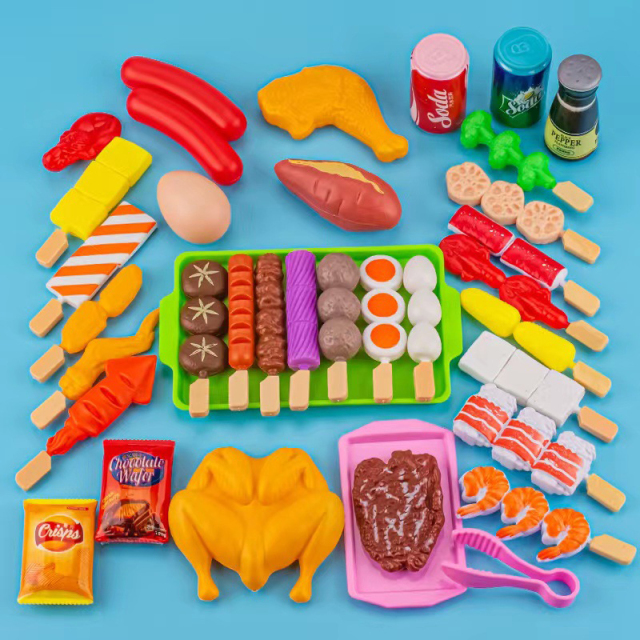 Children's play house barbecue toys bbq barbecue set kitchen barbecue kebabs simulation food barbecue skewers