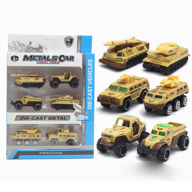 1:64 alloy car model 6-piece set engineering car farmer car tank cross-border Amazon hot toys