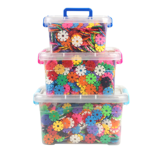 Bulk large snowflake pieces blocks children's plastic puzzle kindergarten boys 2-3 weeks old 4-9 years old girls toys