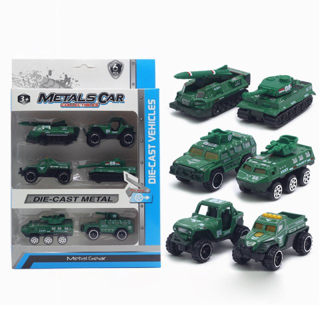 1:64 alloy car model 6-piece set engineering car farmer car tank cross-border Amazon hot toys