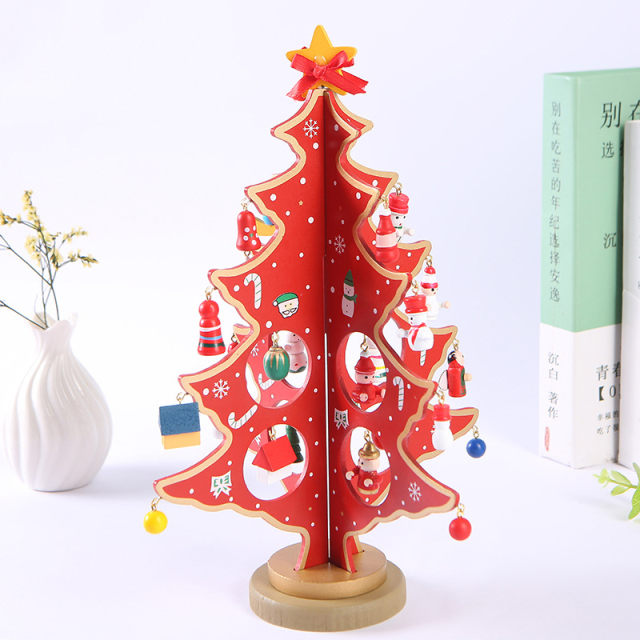 DIY wooden Christmas tree ornaments Christmas decorations cute cartoon kindergarten gifts
