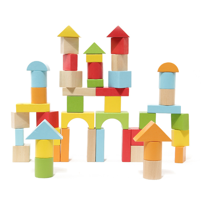 Wooden children's building blocks wooden particles assembled boys baby toys educational early education intelligence kindergarten gift