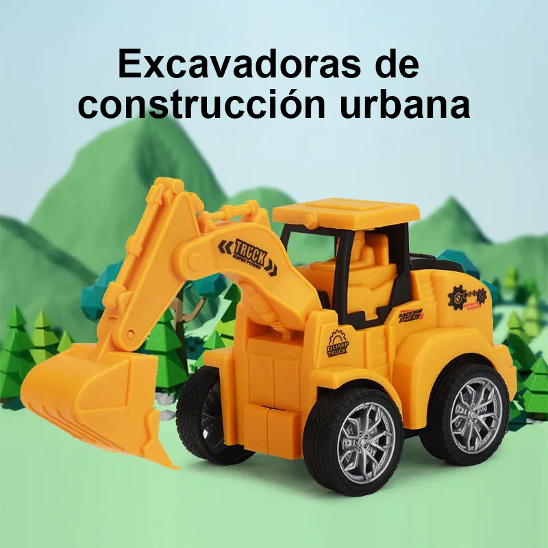 Children press back toy car construction car excavator baby toy car baby puzzle small car
