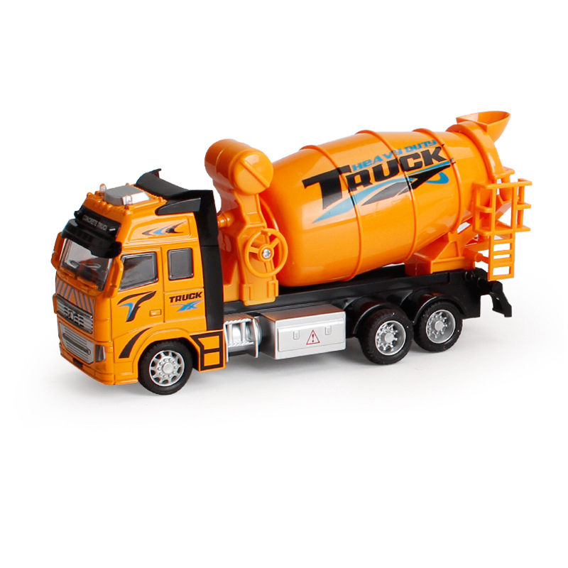 Large simulation back to the alloy car cement excavator engineering car fire sanitation car model children's toys