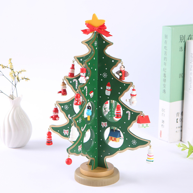 DIY wooden Christmas tree ornaments Christmas decorations cute cartoon kindergarten gifts