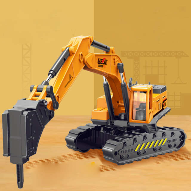 Children's toy cars construction vehicles wholesale market stall excavator model sets boys inertia excavator toys