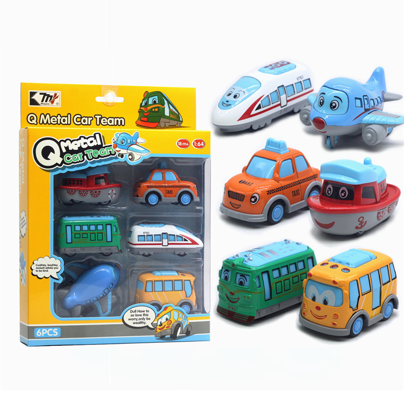 1:64 alloy car model 6-piece set engineering car farmer car tank cross-border Amazon hot toys