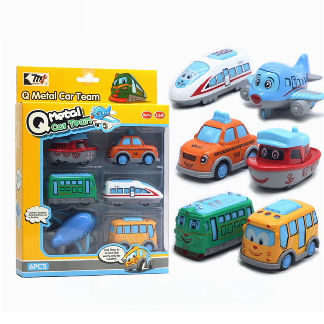 1:64 alloy car model 6-piece set engineering car farmer car tank cross-border Amazon hot toys