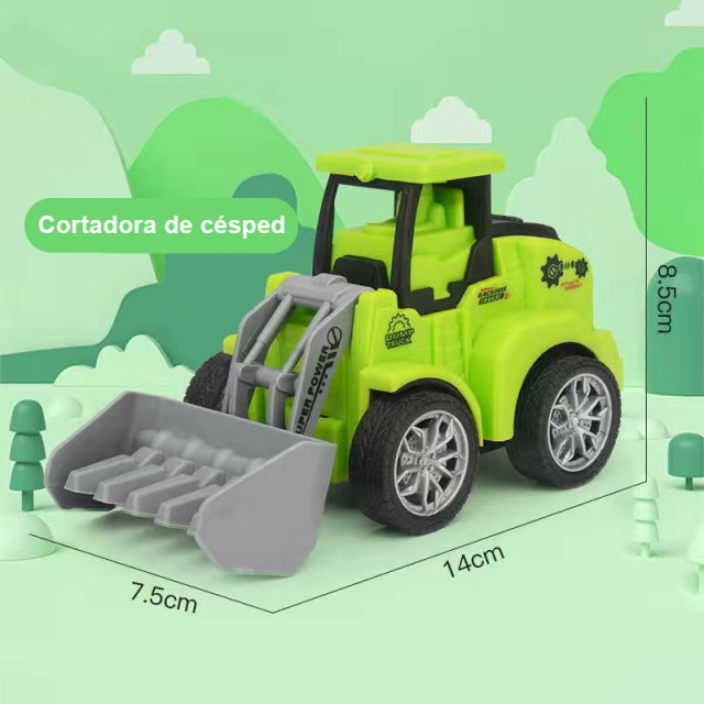 Children press back toy car construction car excavator baby toy car baby puzzle small car