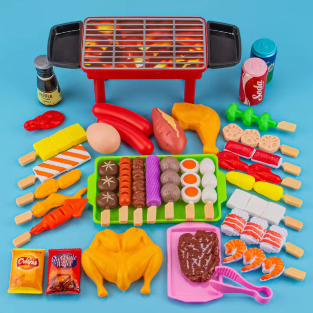 Children's play house barbecue toys bbq barbecue set kitchen barbecue kebabs simulation food barbecue skewers