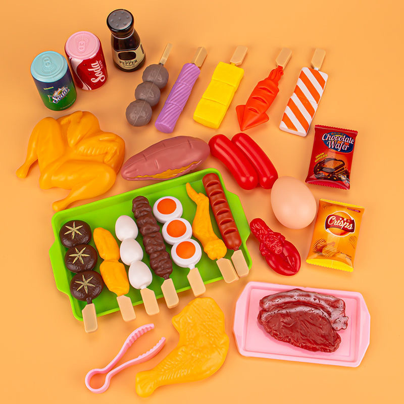 Children's play house barbecue toys bbq barbecue set kitchen barbecue kebabs simulation food barbecue skewers