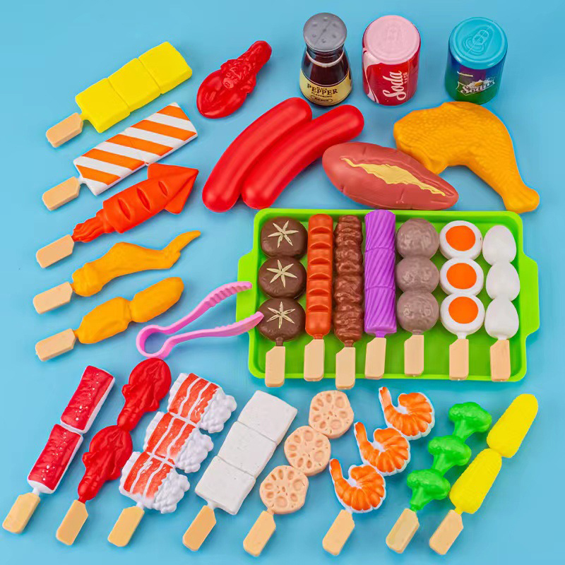 Children's play house barbecue toys bbq barbecue set kitchen barbecue kebabs simulation food barbecue skewers