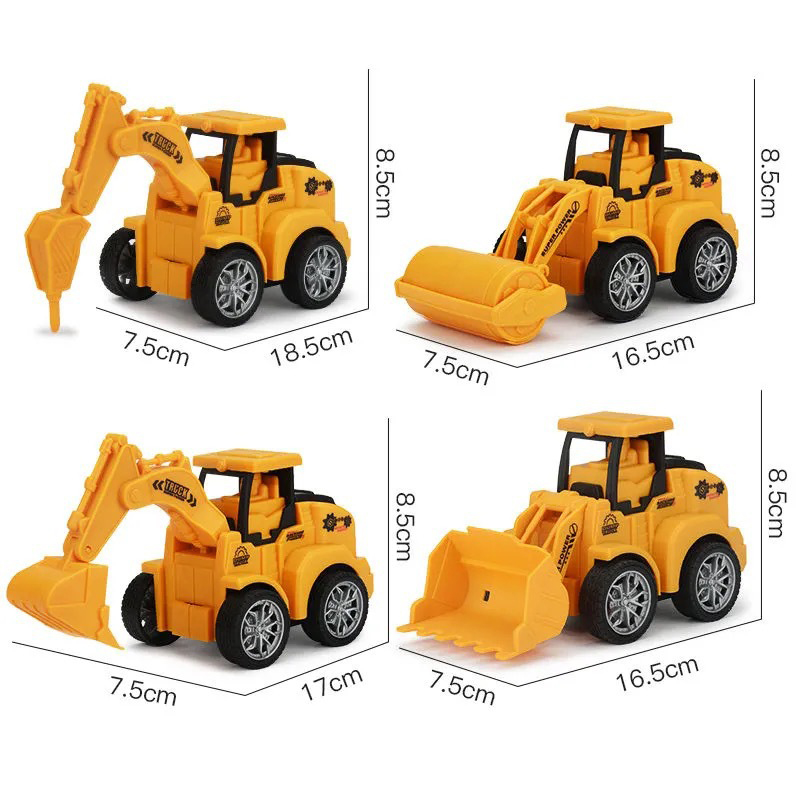 Children press back toy car construction car excavator baby toy car baby puzzle small car