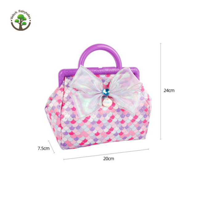 Mermaid girls girls children small princess dressing up jewelry box beauty handbag set toys makeup