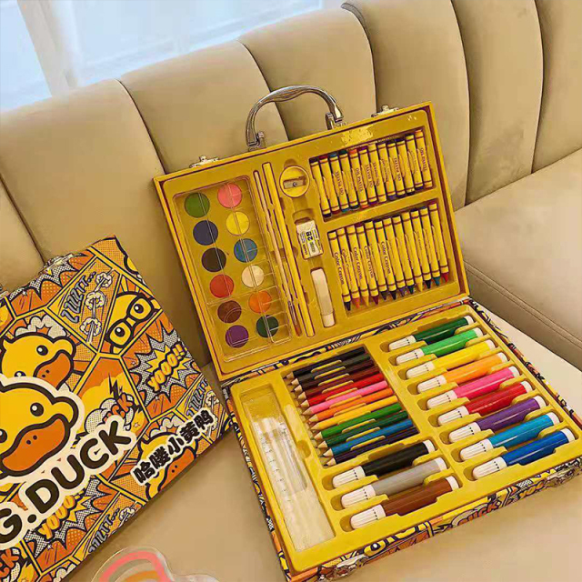 G.DUCK 67-piece paintbrush gift set Diy doodle stationery children's watercolor pencil crayons art supplies