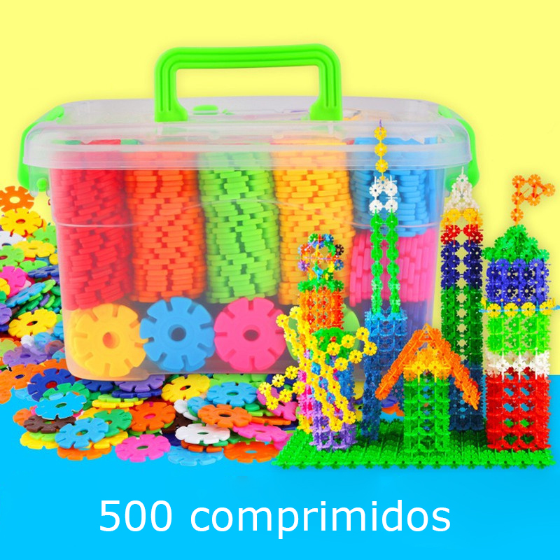 Bulk large snowflake pieces blocks children's plastic puzzle kindergarten boys 2-3 weeks old 4-9 years old girls toys