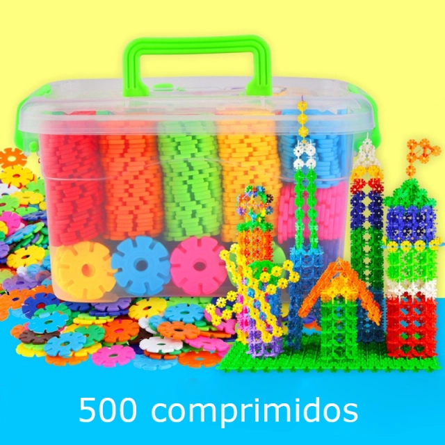 Bulk large snowflake pieces blocks children's plastic puzzle kindergarten boys 2-3 weeks old 4-9 years old girls toys