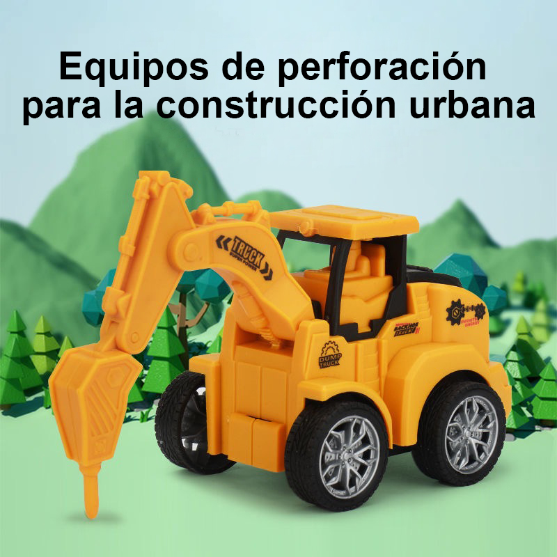 Children press back toy car construction car excavator baby toy car baby puzzle small car