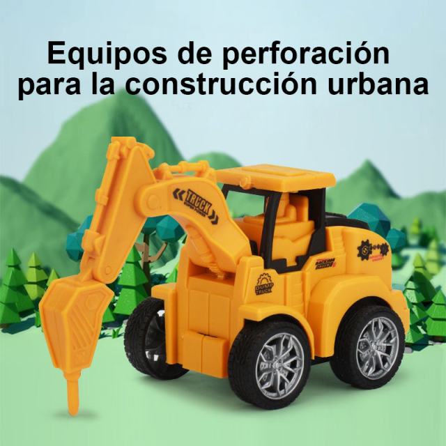 Children press back toy car construction car excavator baby toy car baby puzzle small car