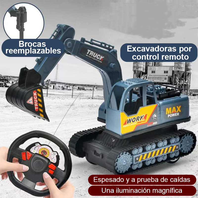 Children's toys electric remote control excavator large simulation digging two pass engineering car boys toys