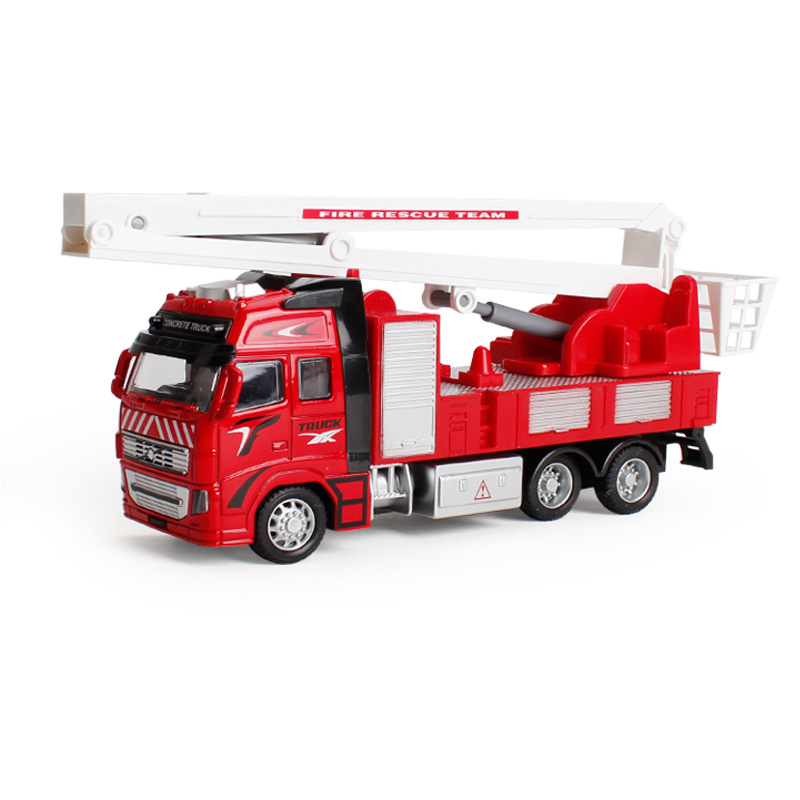 Large simulation back to the alloy car cement excavator engineering car fire sanitation car model children's toys